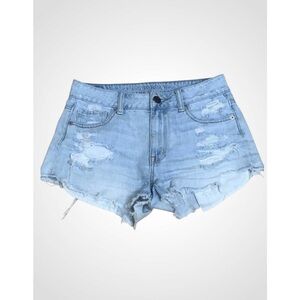 American Eagle Light Washed Ripped Jean Shorts  2